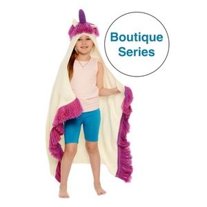 Kids Hooded Unicorn Blanket - Purple Horn